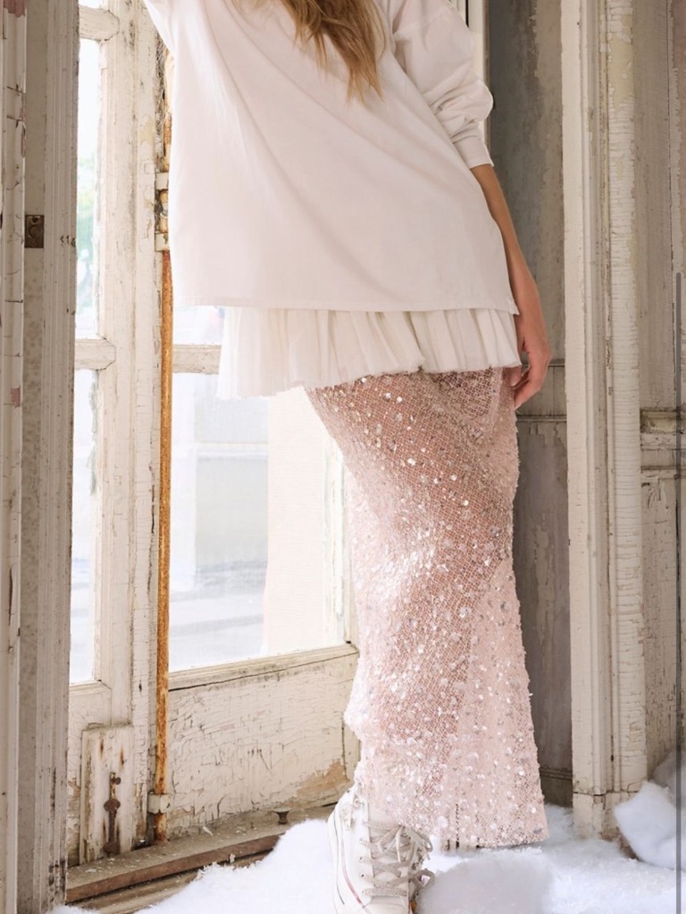Free People “Frost Bite” Maxi Skirt